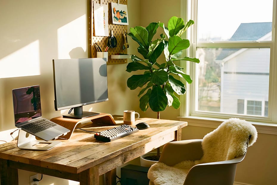 Espace de travail rangé pour finir proprement une session de travail.